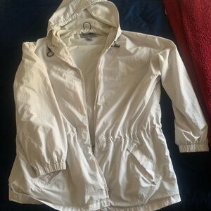 Eddie Bauer Women's Light Tan Hooded Rain/Utility Jacket